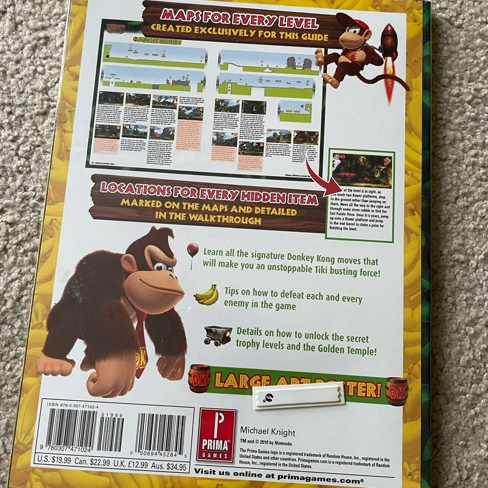 Nintendo Donkey Kong Country Returns Guide Book Sealed
